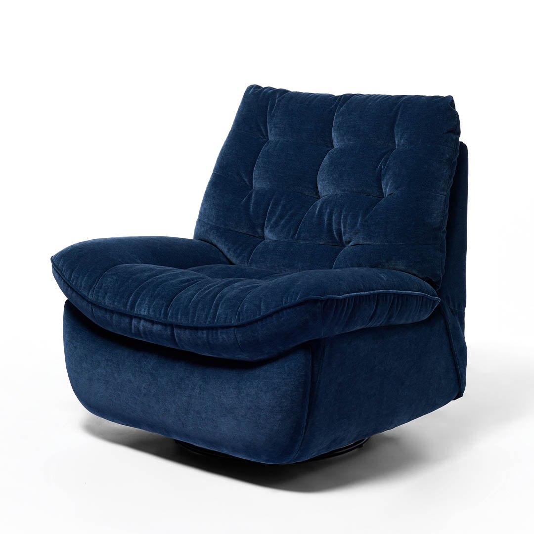 ELECTRIC RECLINING GLIDER SOFA 1P STEEL BLUE