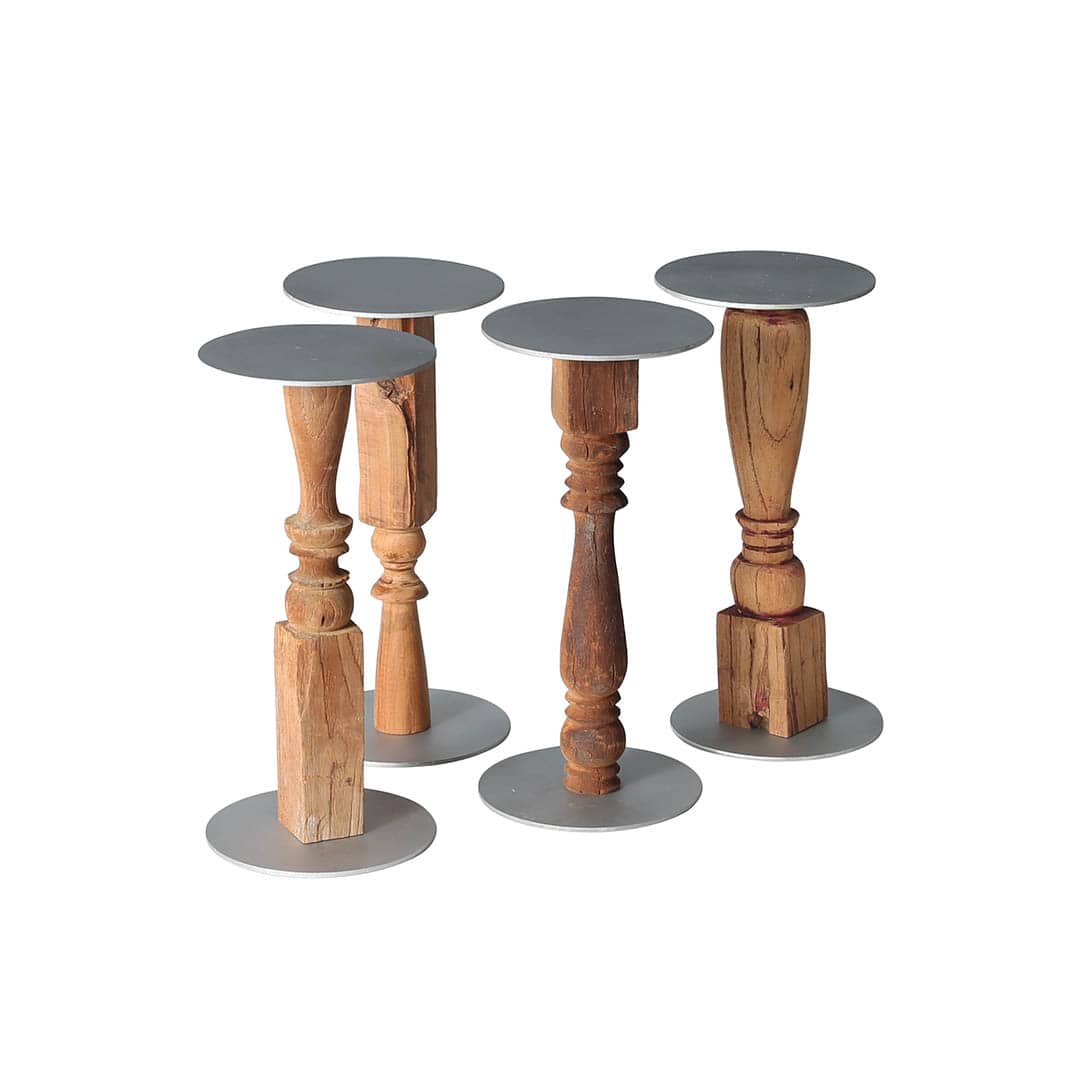 VONA WOODEN SPINDLE STAND GALVANIZED S