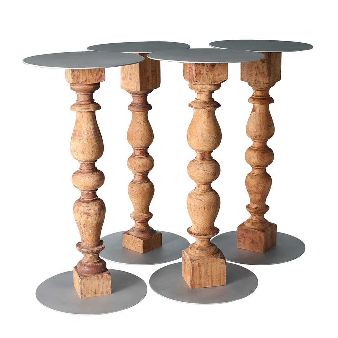 VONA WOODEN SPINDLE STAND GALVANIZED L