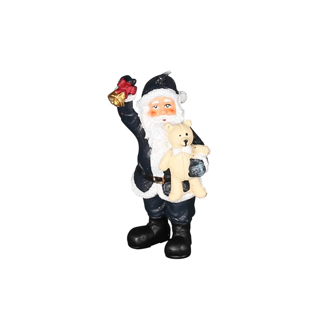 CRAFT CANDLE SANTA BELL RINGER NAVY