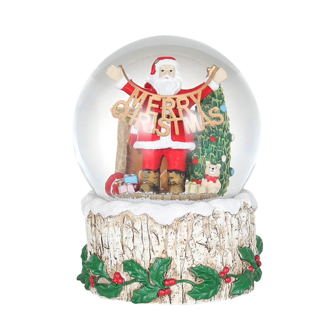 SNOWGLOBE GARLAND GREETINGS SANTA