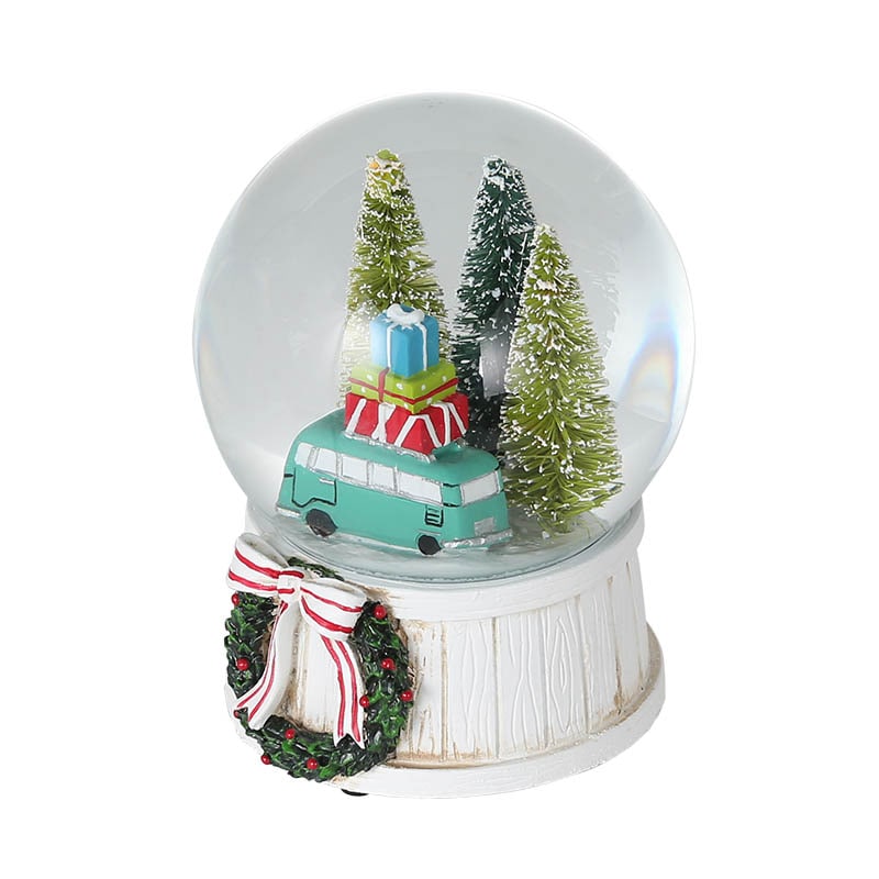BUS CARRYING GIFT BOX SNOW GLOBE