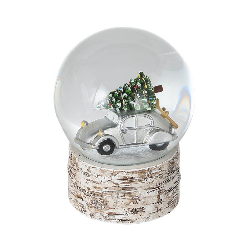 CAR CARRYING TREE SNOWGLOBE