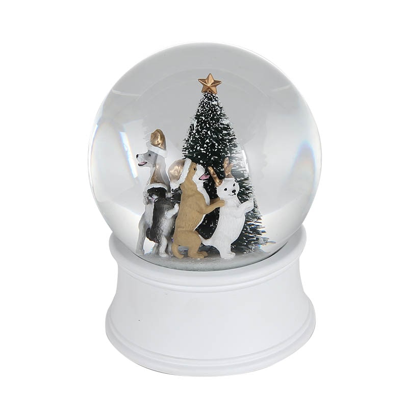 STANDING DOGS SNOW GLOBE