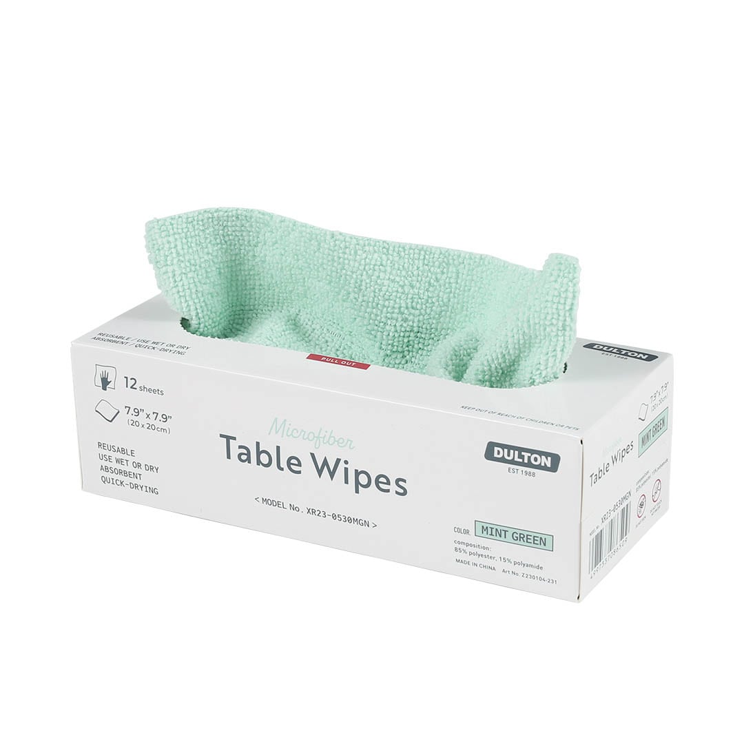 MICROFIBER TABLE WIPES MINT GREEN