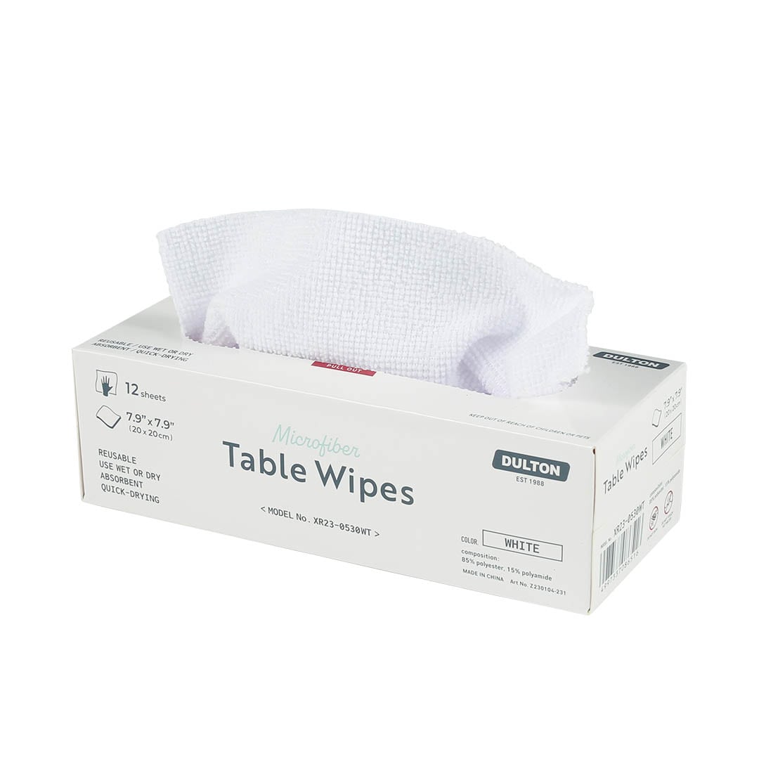 MICROFIBER TABLE WIPES WHITE