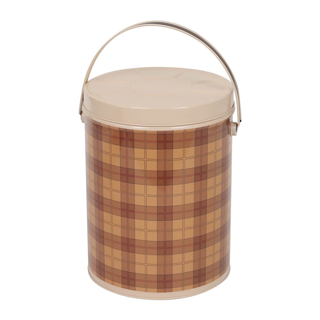 TIN BASKET ROUND MUSTARD