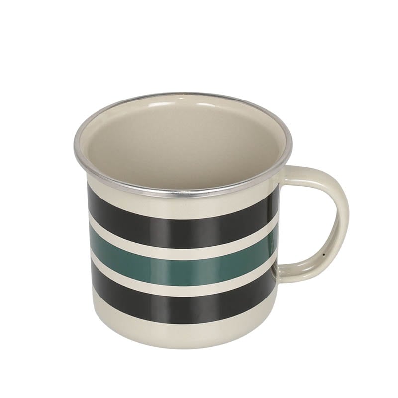 SS RIM ENAMELED MUG BLACK/GREEN/BLACK