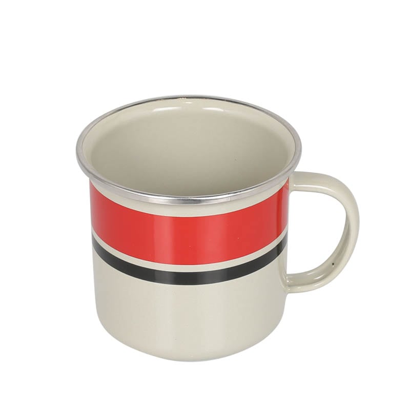 SS RIM ENAMELED MUG RED/BLACK