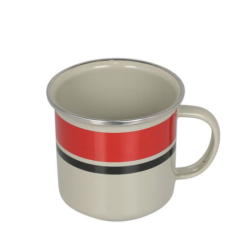 SS RIM ENAMELED MUG RED/BLACK