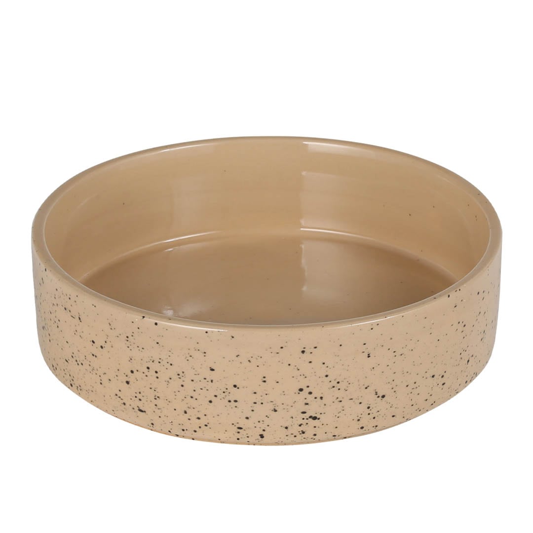 SPLATTER CERAMIC DOG BOWL L