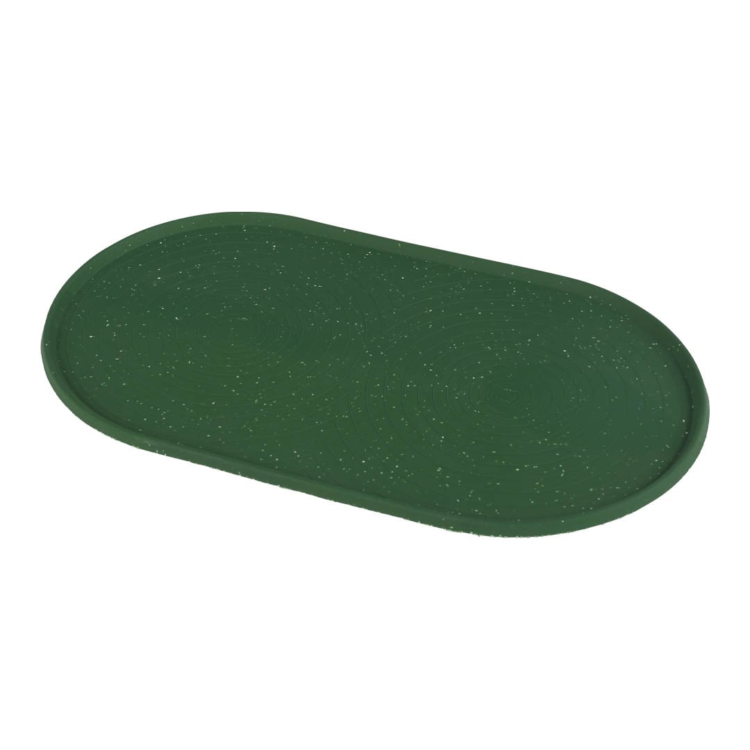 SILICONE PLACE MAT OVAL DARK GREEN