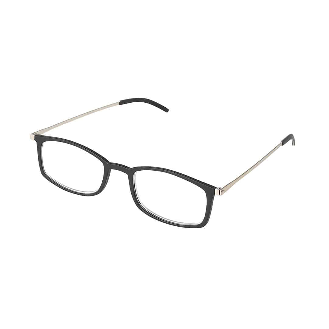 READING GLASSES THIN BLACK/SV 1.0