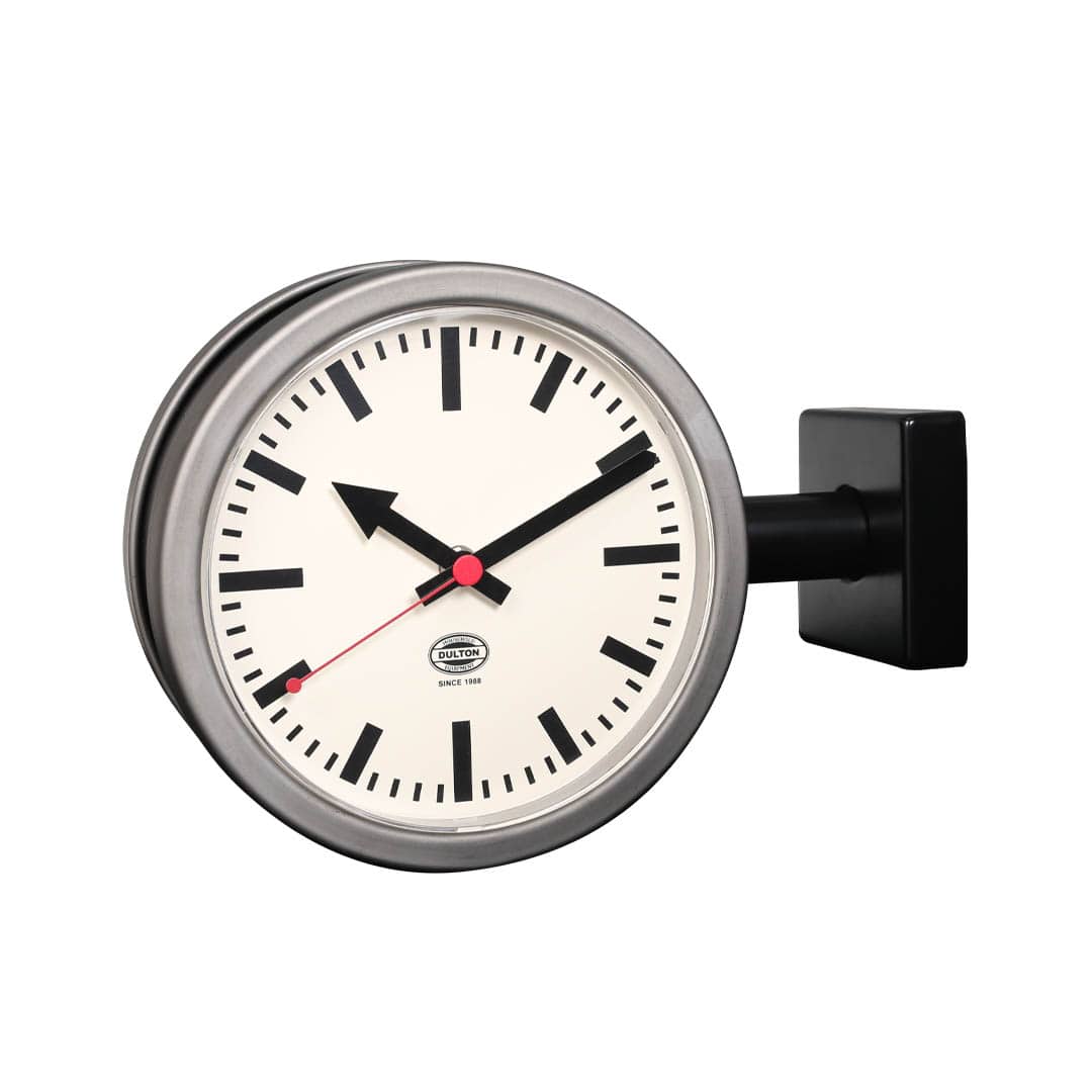 DOUBLE FACE CLOCK 170D2 MAT BLACK/RAW