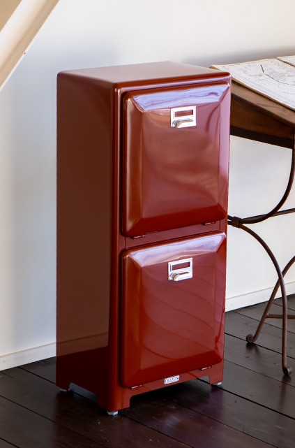 TRASH CAN DOUBLE DECKER BRICK BROWN