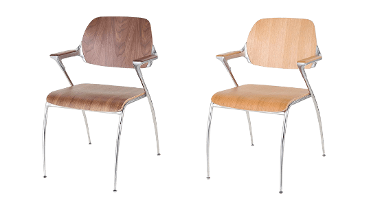 WOOD ALUMINUM ARM CHAIR