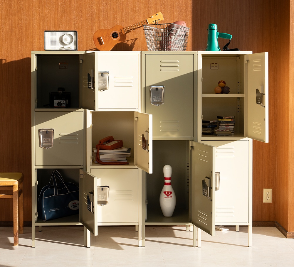 STEEL LOCKER 2 DOOR IVORY