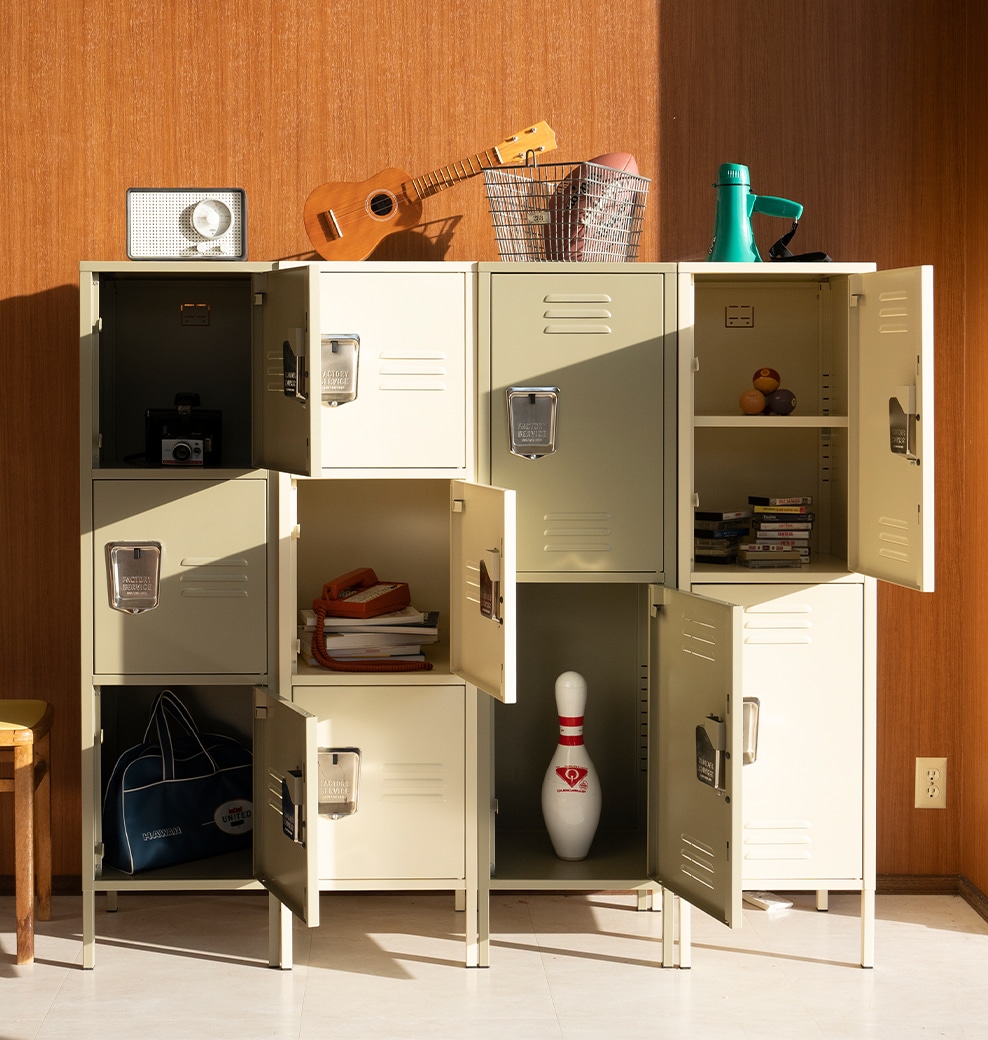 STEEL LOCKER 2 DOOR IVORY