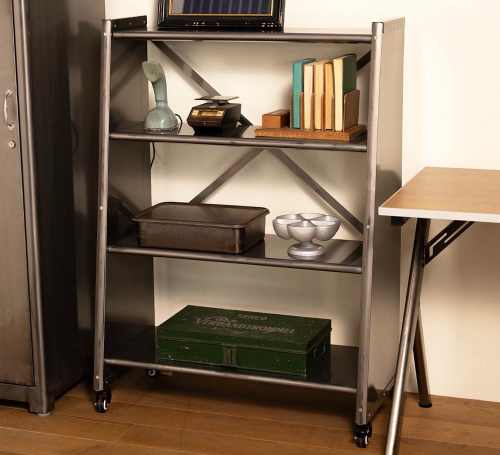 4 TIER TAPERED METAL SHELF RAW