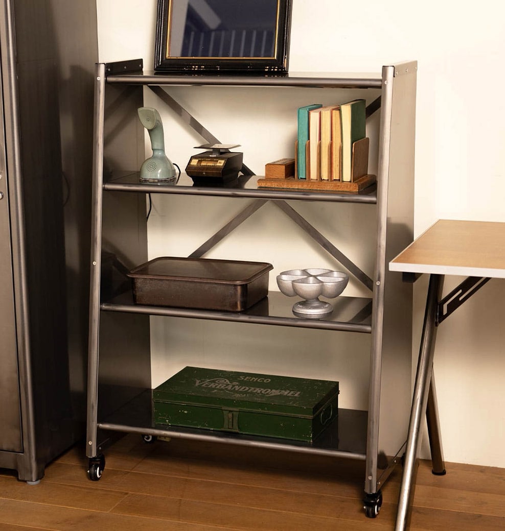 4 TIER TAPERED METAL SHELF RAW