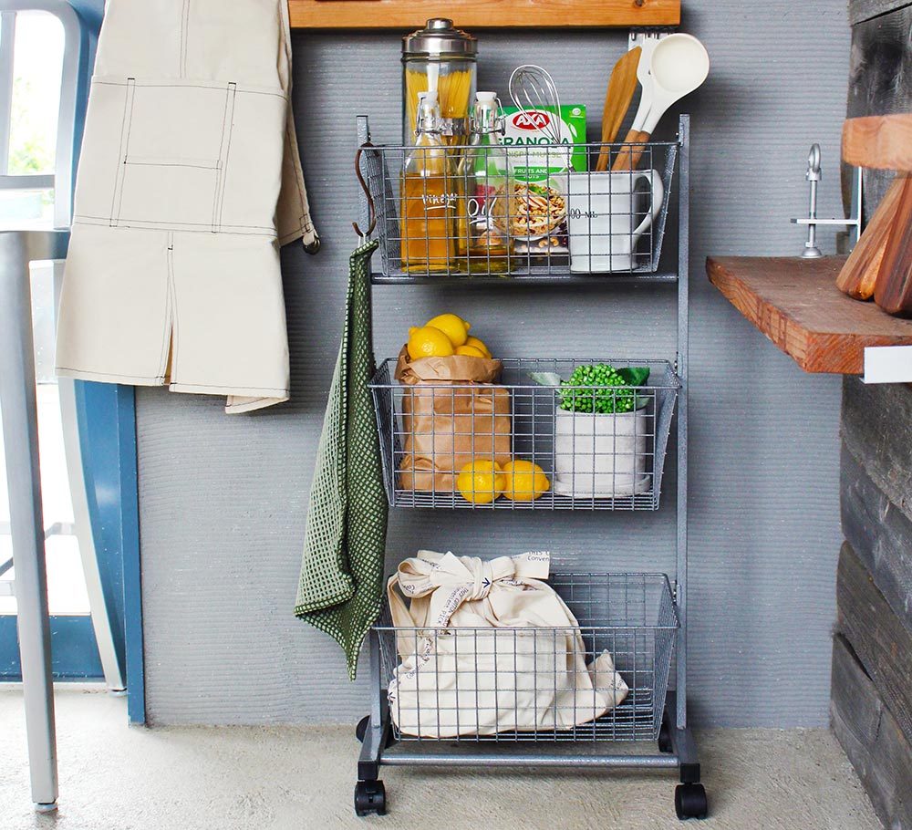 WIRE RACK WITH CASTORS HAMMERTONE GRAY