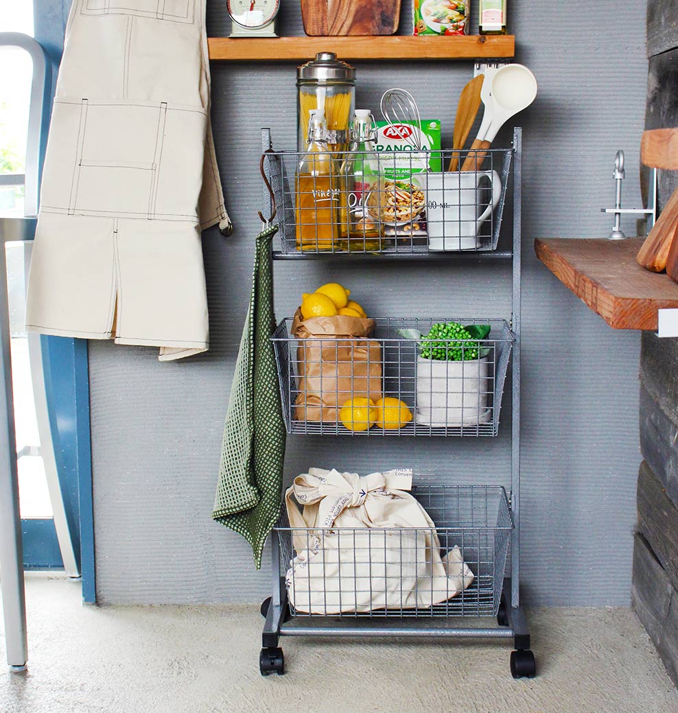 WIRE RACK WITH CASTORS HAMMERTONE GRAY