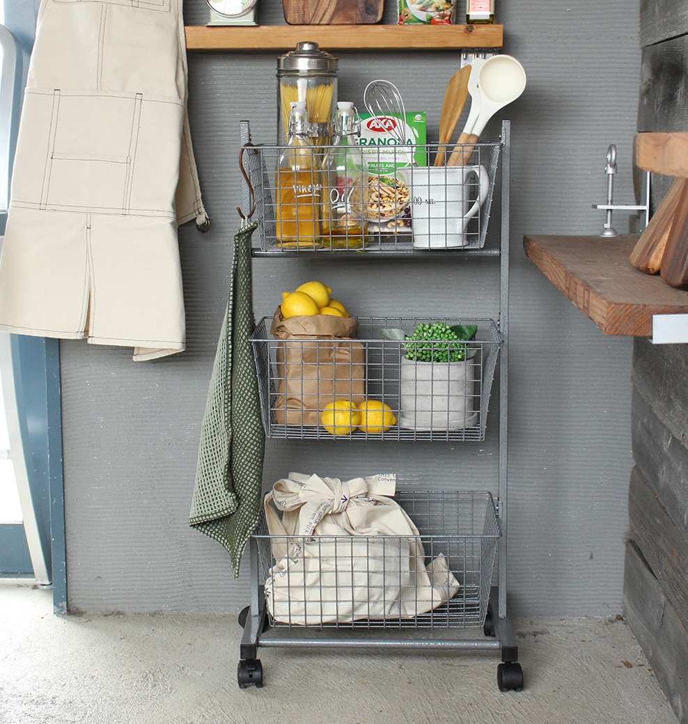 WIRE RACK WITH CASTORS HAMMERTONE GRAY