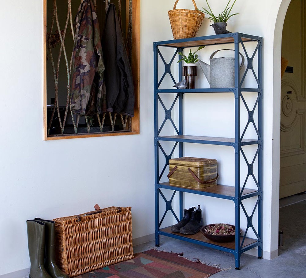 STEEL SIDE SHELF WITH WOODEN TOP L