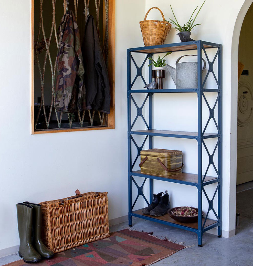 STEEL SIDE SHELF WITH WOODEN TOP L