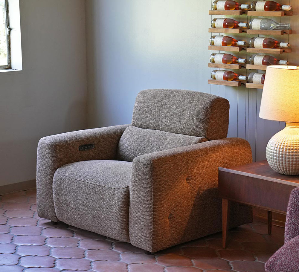 ELECTRIC RECLINING SOFA 1P TERRACOTTA