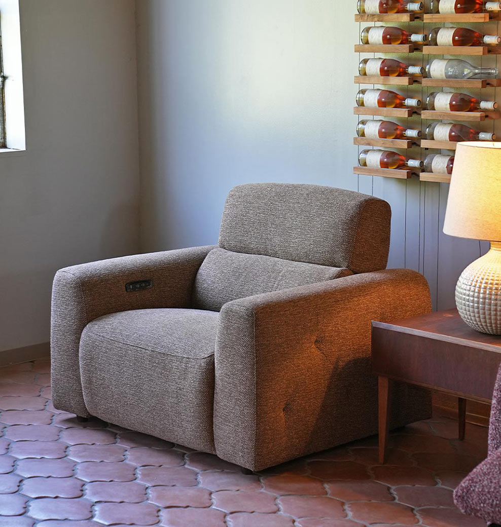 ELECTRIC RECLINING SOFA 1P TERRACOTTA